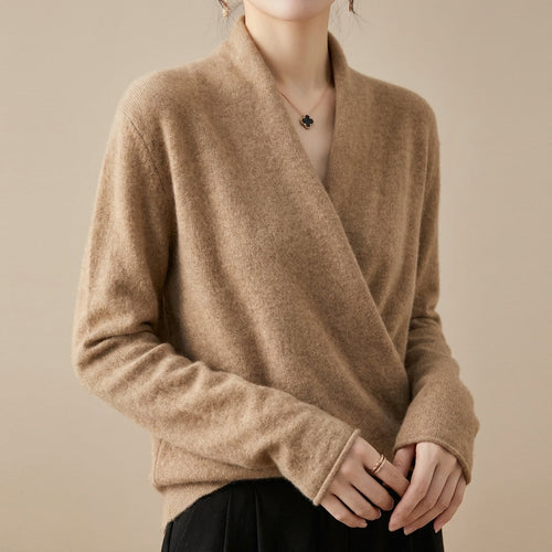 Wool blend wrap sweater VIP