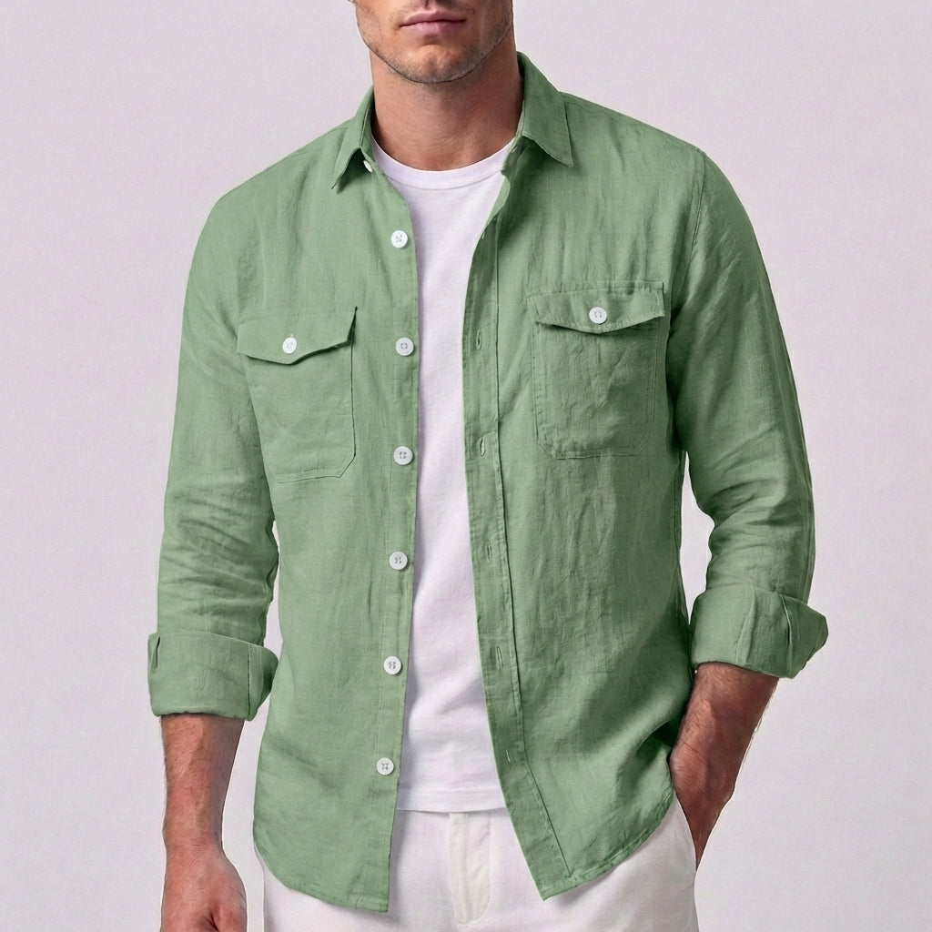 Lincoln Relaxed Button-Down Shirt with Chest Pockets