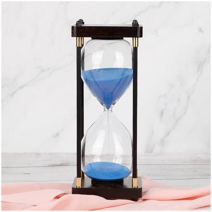 Wood and Glass Hourglass With Gold Accents VIP
