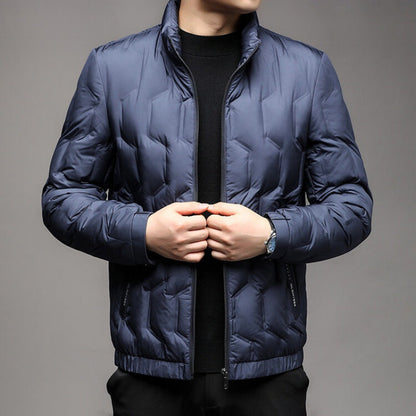 Jack Quilted Stand Collar Puffer Jacket | Zip Up Hip-Length Puffer Jacket