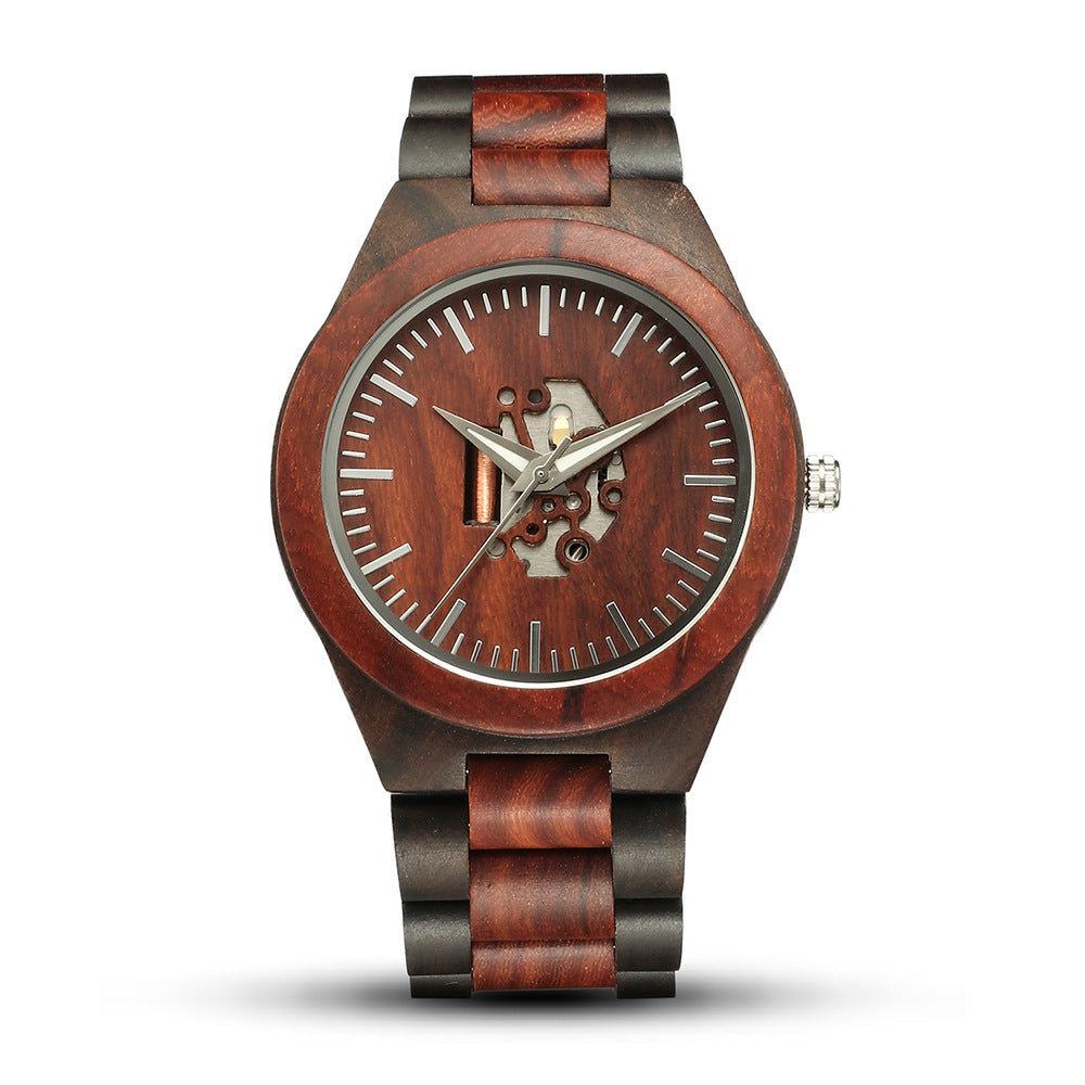 Theodore Wooden Analog Watch | Link Bracelet Round Face Analog Watch