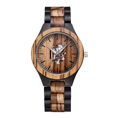 Theodore Wooden Analog Watch | Link Bracelet Round Face Analog Watch