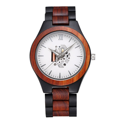 Theodore Wooden Analog Watch | Link Bracelet Round Face Analog Watch