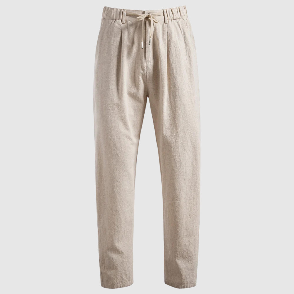 Oscar Relaxed Fit Trousers | Pleated Drawstring Waist Trousers