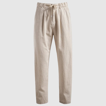 Oscar Relaxed Fit Trousers | Pleated Drawstring Waist Trousers