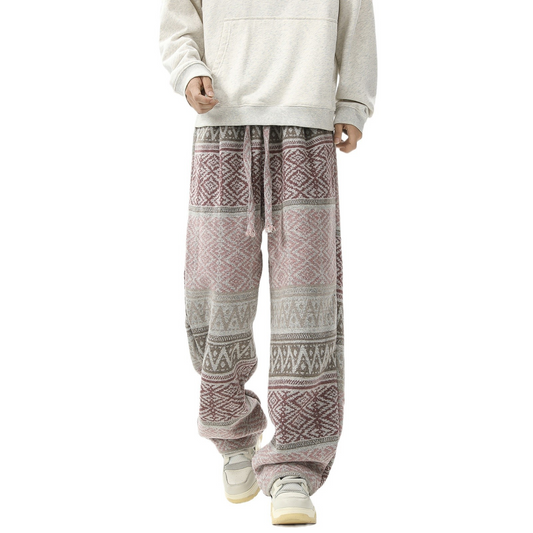 Timothy Aztec Joggers | Relaxed-Fit Wide-Leg Joggers with Traditional Aztec Print