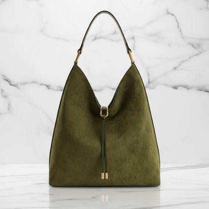 Isla Slouchy Hobo Bag | Drawstring Detail Gold-Tone Hobo Bag