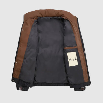 Leo Quilted Relaxed Fit Puffer Jacket | Snap Button Closure Hip-Length Jacket