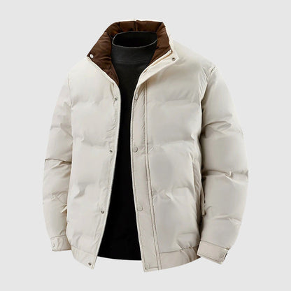 Leo Quilted Relaxed Fit Puffer Jacket | Snap Button Closure Hip-Length Jacket