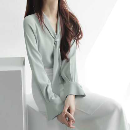 Bow-Tie Chiffon Blouse