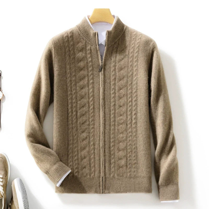 Mock Neck Zippered Chasmere Knit