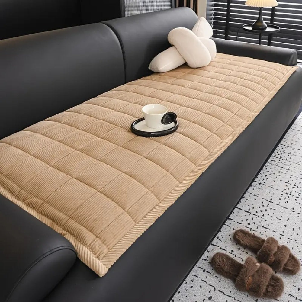 Quilted Couch Cover With Non-Slip Backing