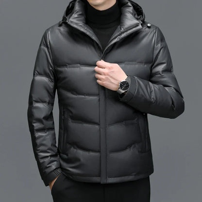 Samuel Quilted Puffer Jacket | Hooded Solid Zipper Puffer Jacket