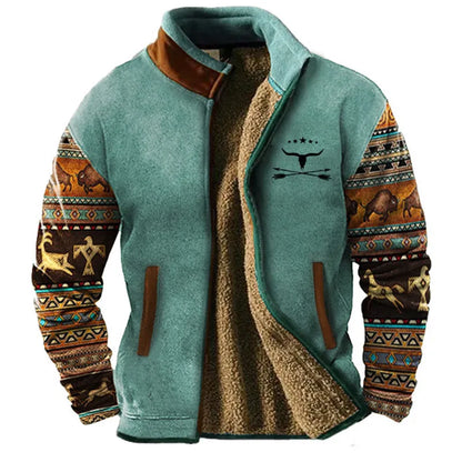 Sebastian Relaxed Fit Jacket | 3D Print Zipper Jacket