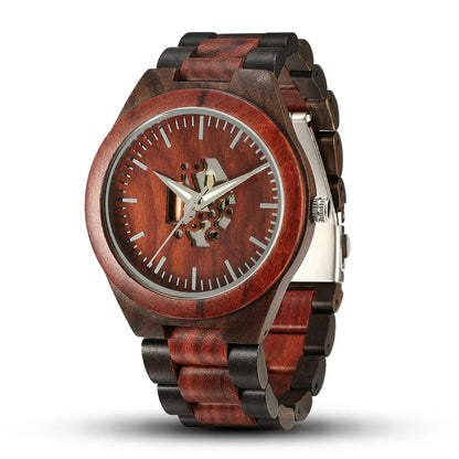 Theodore Wooden Analog Watch | Link Bracelet Round Face Analog Watch