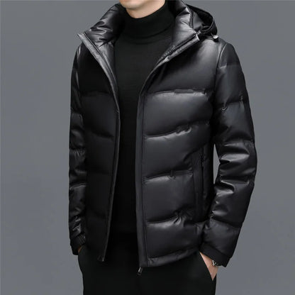 Samuel Quilted Puffer Jacket | Hooded Solid Zipper Puffer Jacket