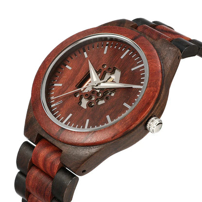 Theodore Wooden Analog Watch | Link Bracelet Round Face Analog Watch