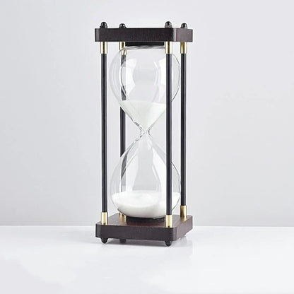Wood and Glass Hourglass With Gold Accents VIP
