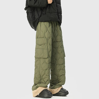 Oscar Quilted Wide-Leg Quilted Pants | Non-Fur Lined Solid Pants