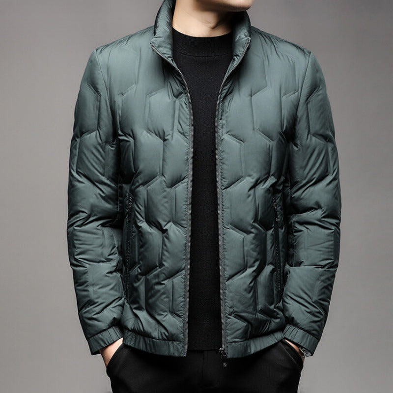 Jack Quilted Stand Collar Puffer Jacket | Zip Up Hip-Length Puffer Jacket
