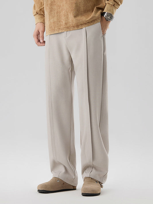 Straight Cut Pleated Pant