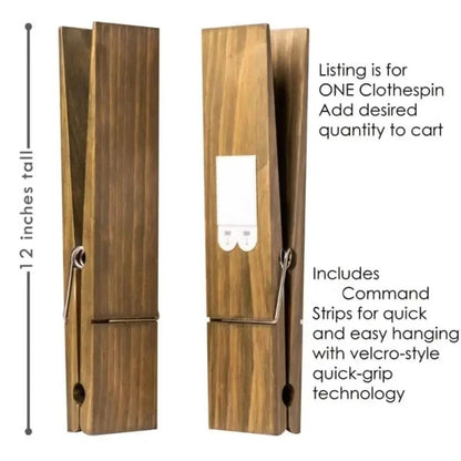 Modern Wall-Mounted Wooden Towel Clip Holder