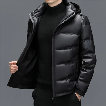 Samuel Quilted Puffer Jacket | Hooded Solid Zipper Puffer Jacket