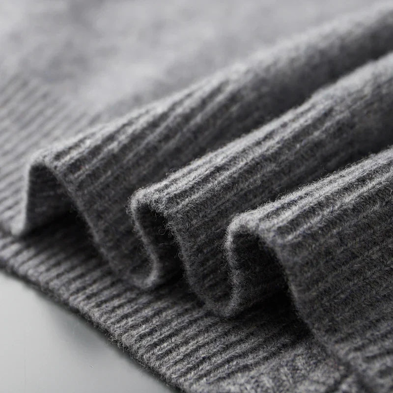 Oliver Mock Neck Knit Jacket | Zip-Up Ribbed Trim Jacket