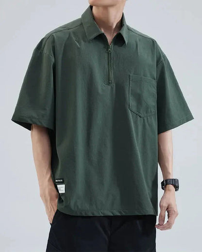Oversized Zipper Polo