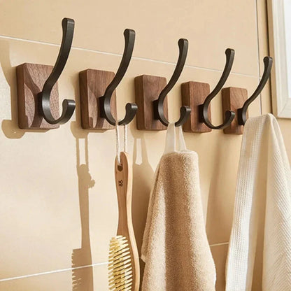 Nordic Minimalist Wood and Metal Wall Hook