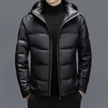 Samuel Quilted Puffer Jacket | Hooded Solid Zipper Puffer Jacket