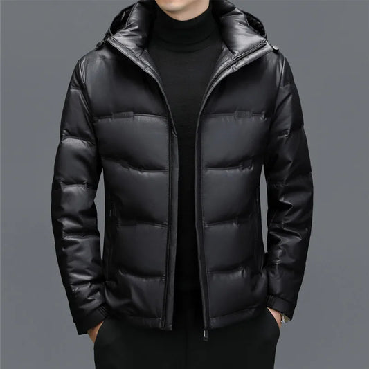 Samuel Quilted Puffer Jacket | Hooded Solid Zipper Puffer Jacket