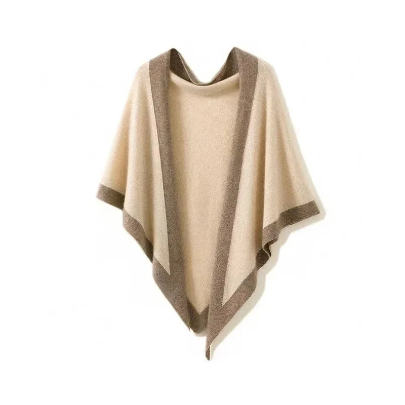 Helen Shawl | Triangle Contrast-Edge Shawl