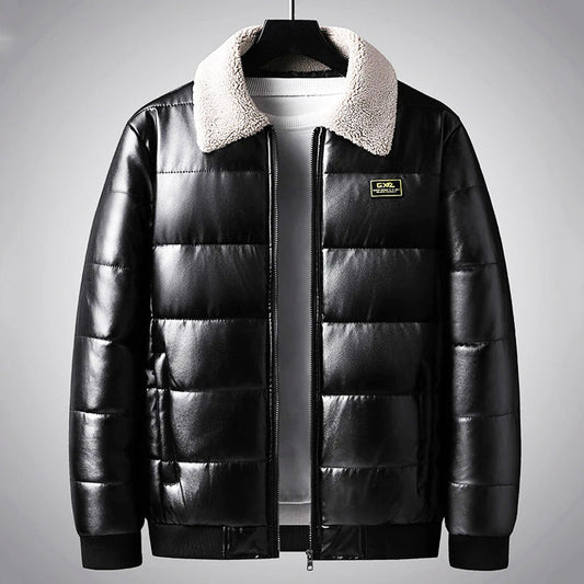 Oliver Quilted Puffer Jacket | Shearling Collar Collared Jacket