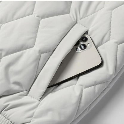 Theo Quilted Bomber Jacket | Reversible Diamond Pattern Jacket