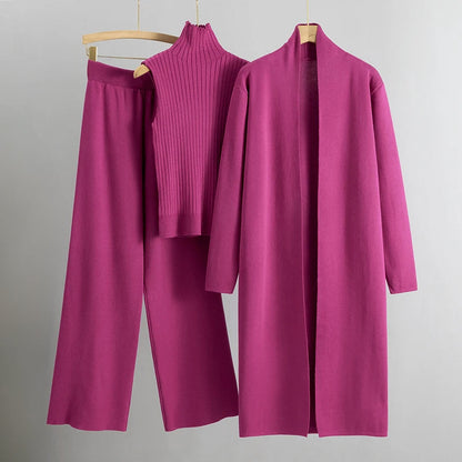 Isabella Three-Piece Set | Relaxed Fit Casual Duster Cardigan