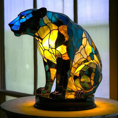 Art Nouveau Stained Resin Table Lamp