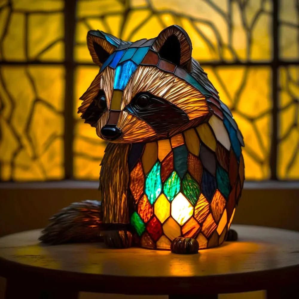 Art Nouveau Stained Resin Table Lamp