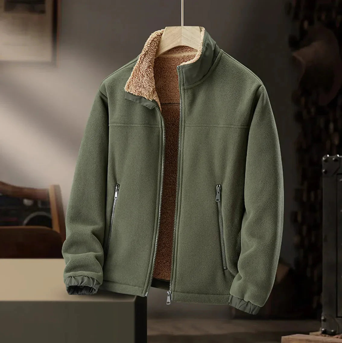 Sebastian Relaxed Fit Jacket | Sherpa Lined Zip Front Jacket