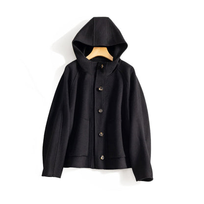 Isla Hooded Coat | Button Front Pockets Coat