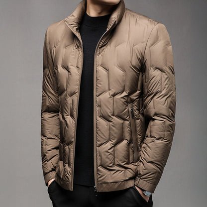 Jack Quilted Stand Collar Puffer Jacket | Zip Up Hip-Length Puffer Jacket
