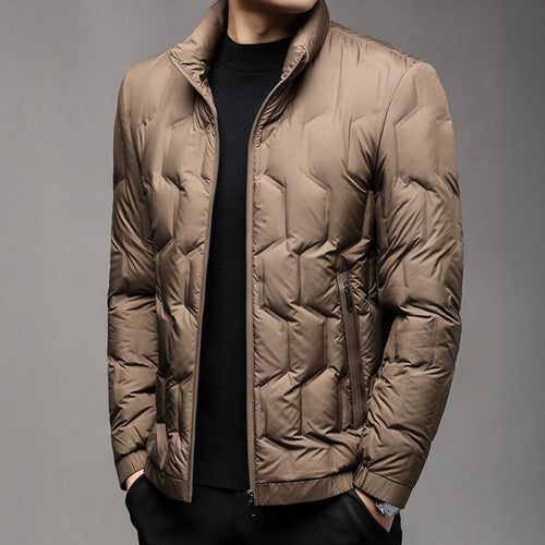 Jack Quilted Stand Collar Puffer Jacket | Zip Up Hip-Length Puffer Jacket
