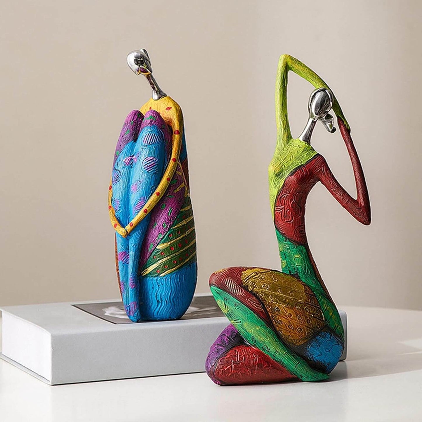 Abstract Resin Sculpture With Metallic Details