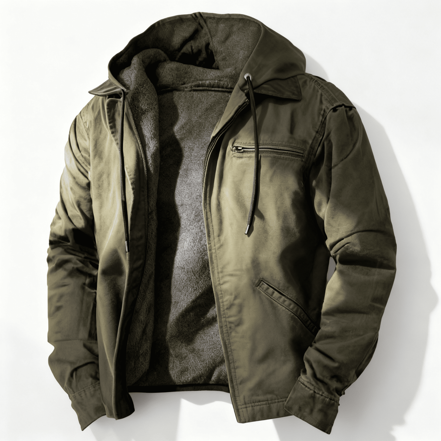 Oliver Hooded Jacket | Zipper Drawstring Hooded Jacket