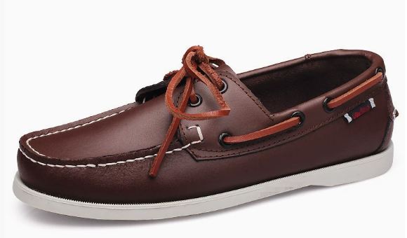 Thomas Leather Slip-On Boat Shoes – Color-Blocked Low-Top Design