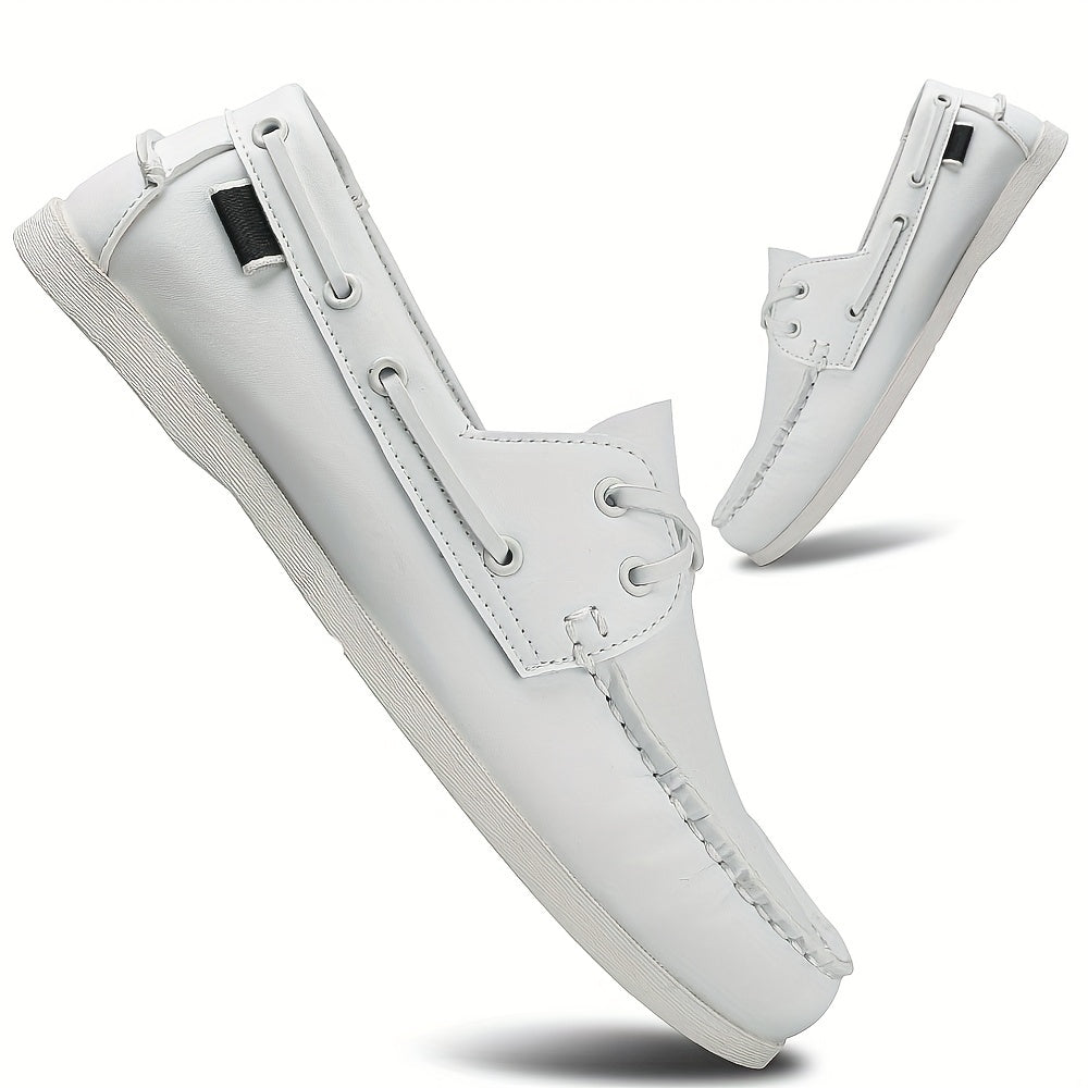 Thomas Leather Slip-On Boat Shoes – Color-Blocked Low-Top Design