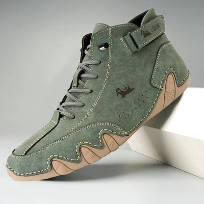 Lace-Up Ankle Boots – Solid Moc Toe Casual Design