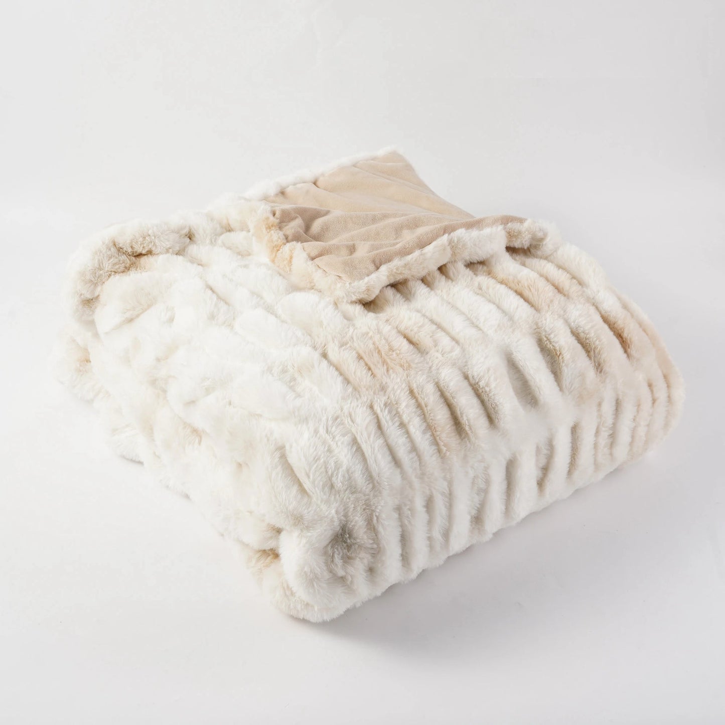 Plush Textured Throw Blanket With Quilted Design