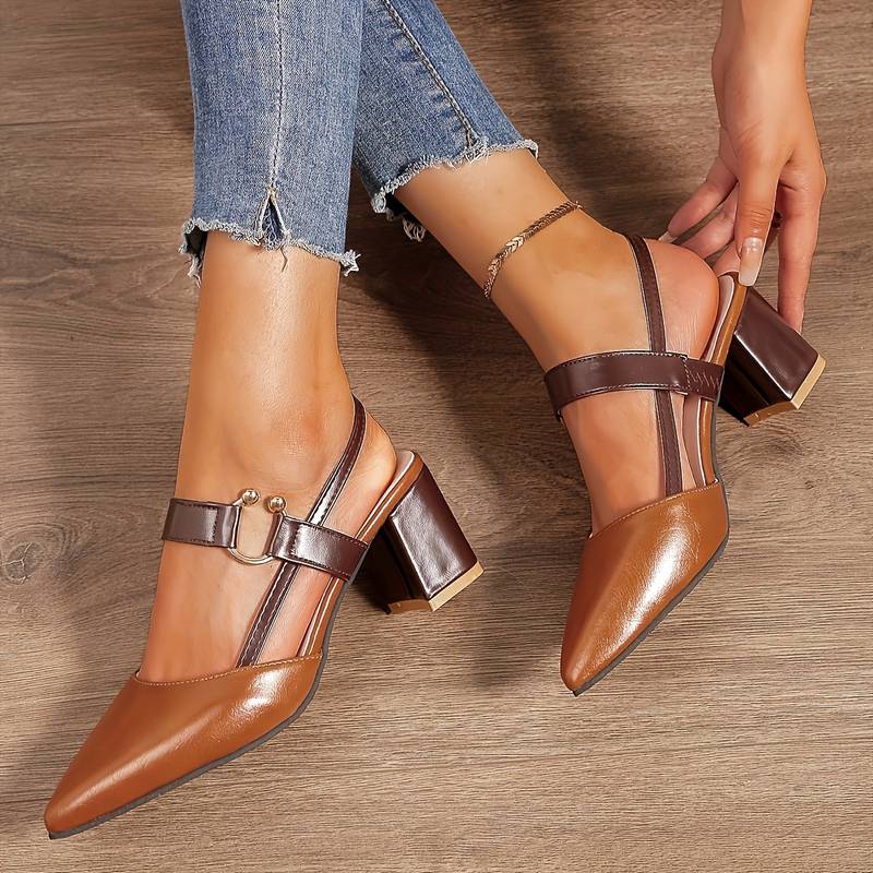 Isla Slingback Pumps | Colorblock Block Heel Pumps