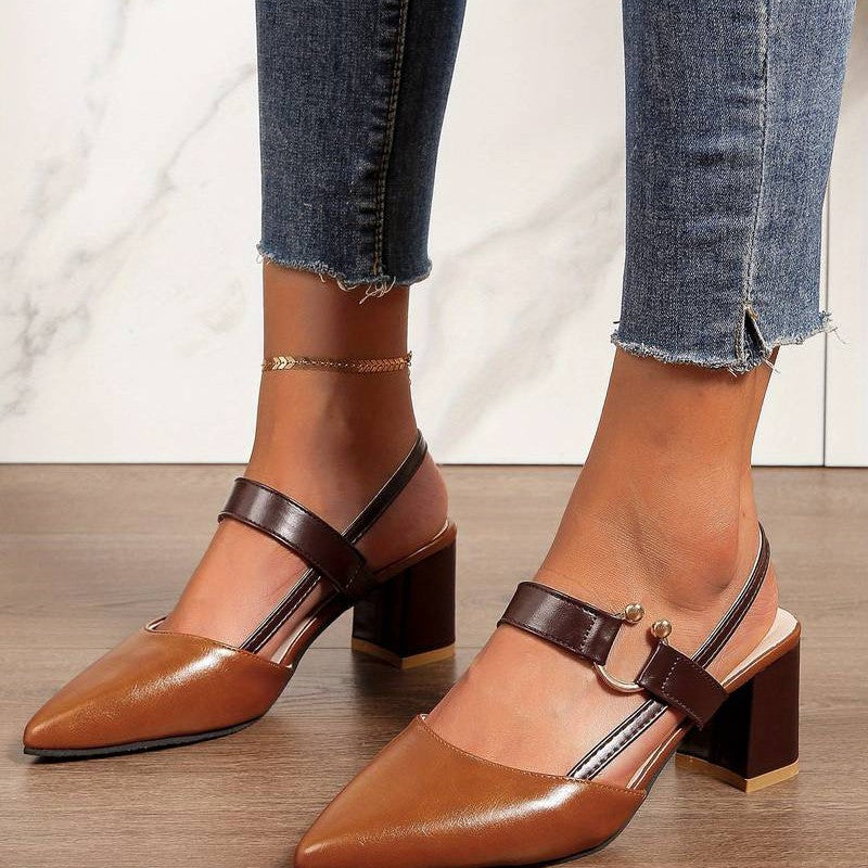 Isla Slingback Pumps | Colorblock Block Heel Pumps